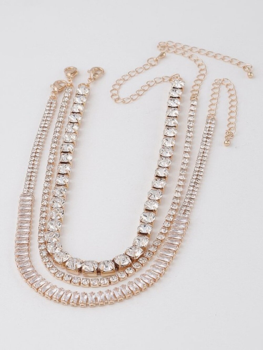 Triple Jewel Choker Necklace